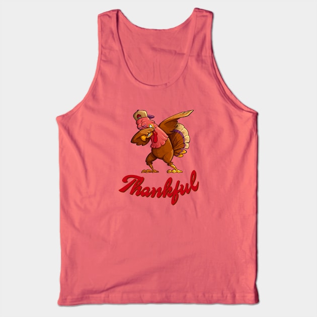 Thankful Dabbing Turkey Tank Top by TipsyCurator